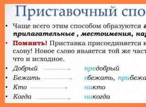 In russo, i sostantivi si formano utilizzando un prefisso e un suffisso. Un sostantivo formato utilizzando un prefisso.
