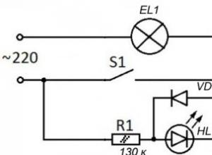 Beleuchteter Schalter: Beschreibung, allgemeine Anschlussprinzipien Schalter mit Anzeige- und LED-Lampen